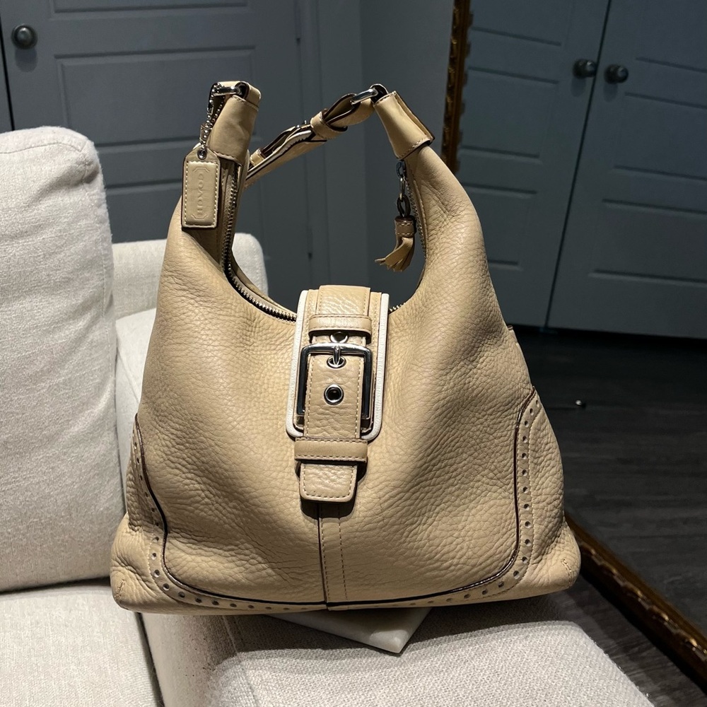 Coach Tan Leather Shoulder Bag
